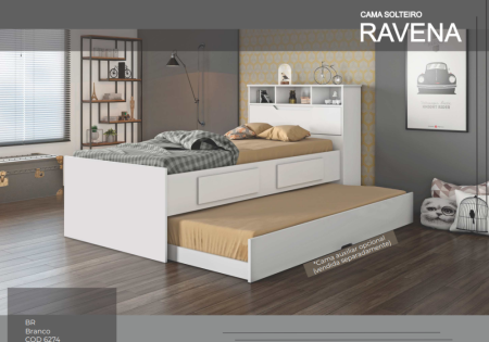 CAMA HAVENA SOLTEIRO COM AUXILIAR